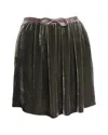 Sandro Velvet Skirt With Bow In Green Viscose In Green