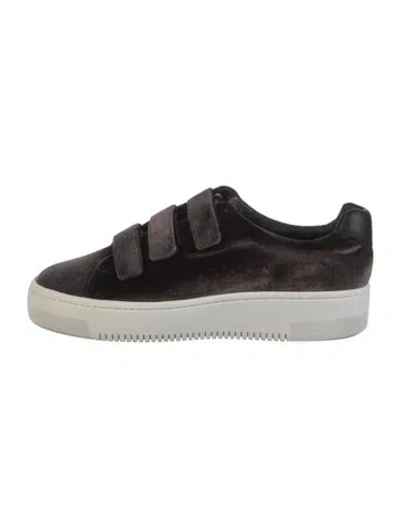 Pre-owned Sandro Velvet Sneakers In Black