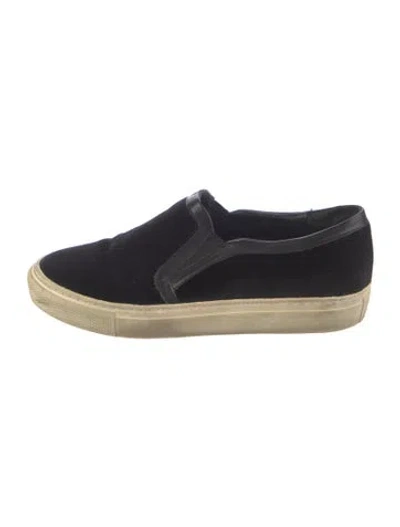 Pre-owned Sandro Velvet Sneakers In Blue