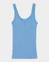 Sandro Vertige Ribbed Tank Top In Blue