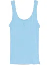 Sandro Vertige Ribbed Tank Top In Blue