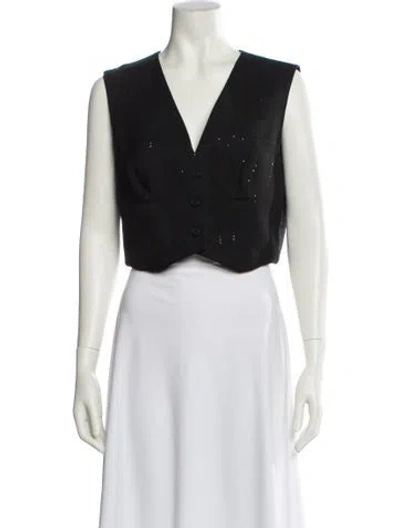 Pre-owned Sandro Vest In Black