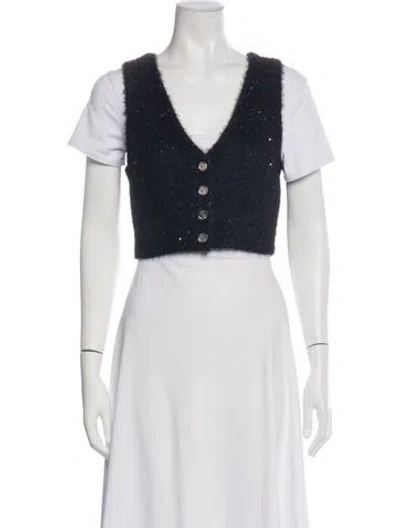 Pre-owned Sandro Vest In Black