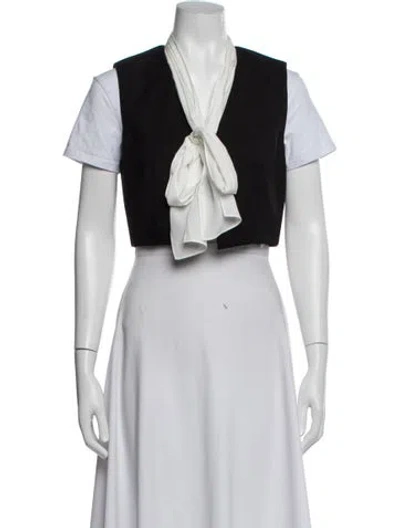 Pre-owned Sandro Vest In Black/white