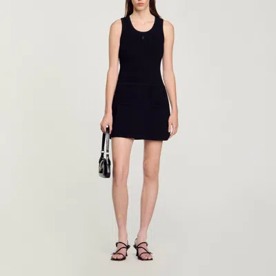 Sandro Vest Top Dress In Black
