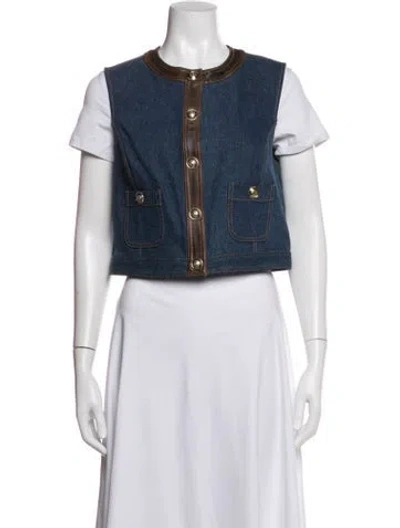 Pre-owned Sandro Vest W/ Tags In Blue