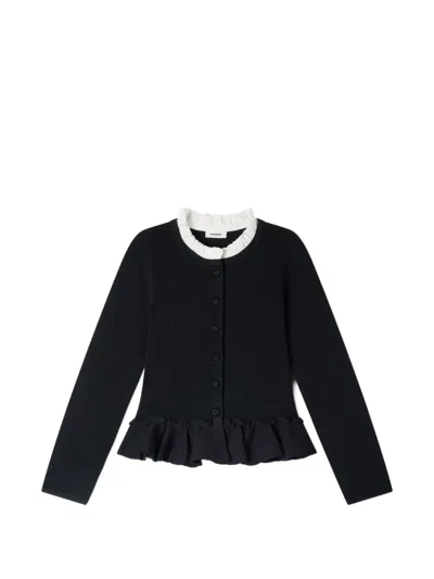 Sandro Victorian Collar Cardigan In Black