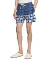 Sandro Mens Bleus Floral Graphic-print Straight-leg Swim Trunks In Midnight Blue
