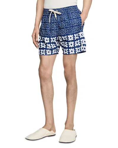 SANDRO VINTAGE FLOWER 5.5 SWIM TRUNKS