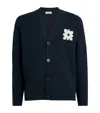 Sandro Flower Patch Regular Fit Cardigan In Blue