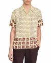 Sandro Vintage Flower Regular Fit Camp Shirt In Oats