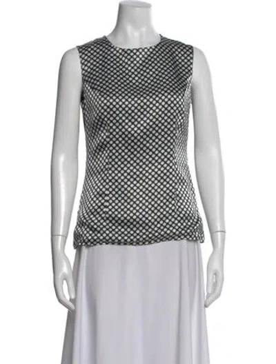 Pre-owned Sandro Vintage Polka Dot Print Top In Black