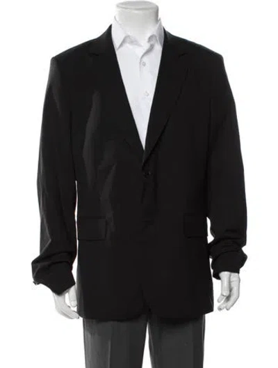 Pre-owned Sandro Virgin Wool Blazer In Black
