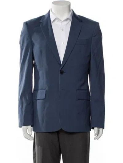 Pre-owned Sandro Virgin Wool Blazer In Blue