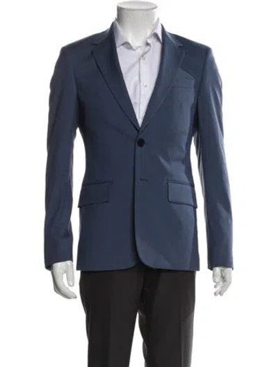 Pre-owned Sandro Virgin Wool Blazer In Blue