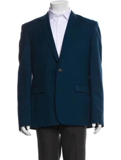 Pre-owned Sandro Virgin Wool Blazer In Blue