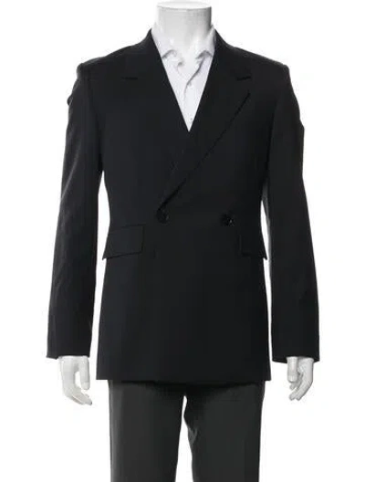Pre-owned Sandro Virgin Wool Blazer In Blue