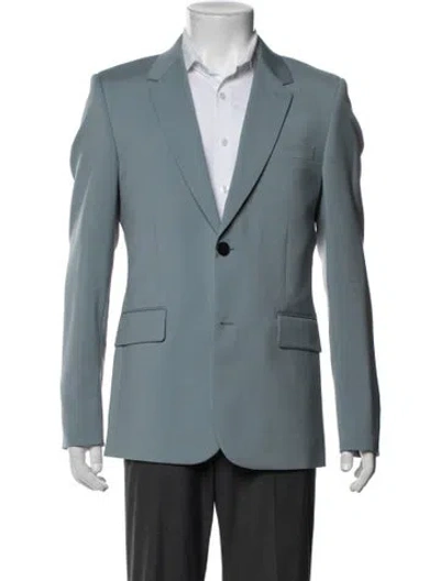 Pre-owned Sandro Virgin Wool Blazer In Blue