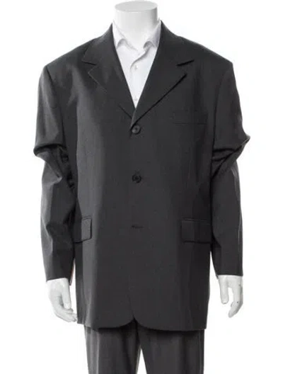 Pre-owned Sandro Virgin Wool Blazer In Gray