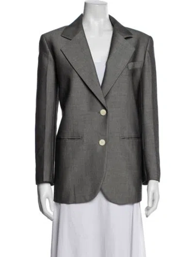 Pre-owned Sandro Virgin Wool Blazer In Grey