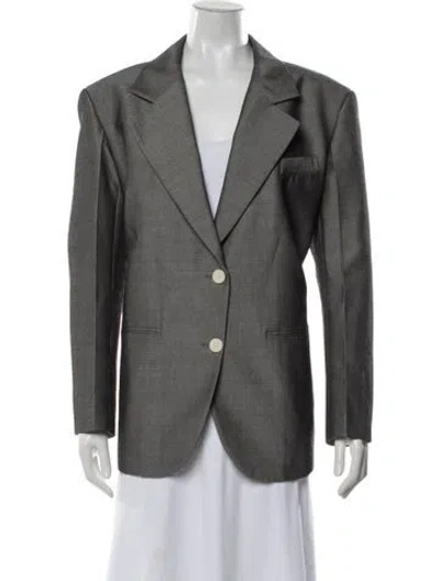 Pre-owned Sandro Virgin Wool Blazer In Grey