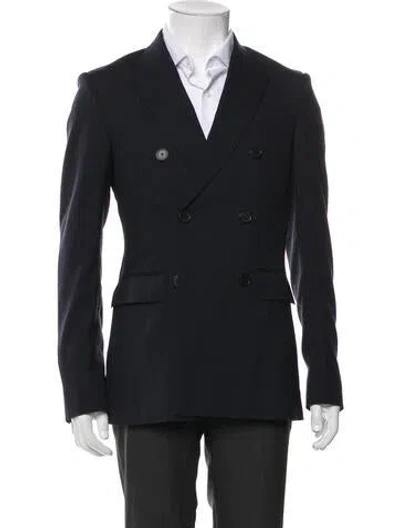 Pre-owned Sandro Virgin Wool Blazer W/ Tags In Blue