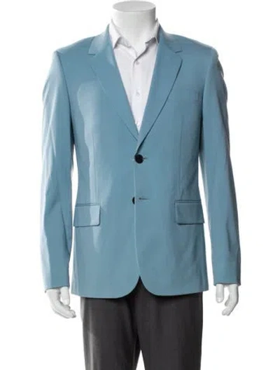 Pre-owned Sandro Virgin Wool Blazer W/ Tags In Blue