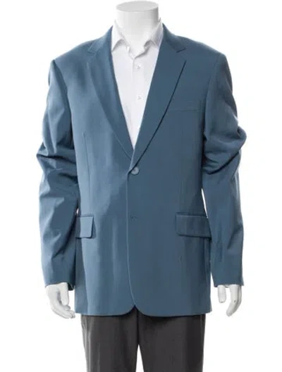Pre-owned Sandro Virgin Wool Blazer W/ Tags In Blue