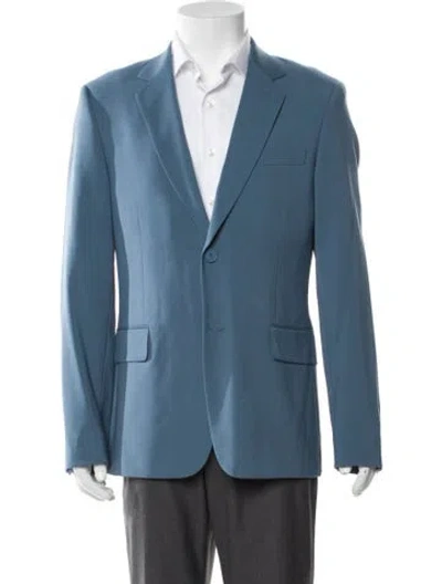 Pre-owned Sandro Virgin Wool Blazer W/ Tags In Blue