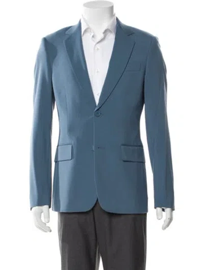 Pre-owned Sandro Virgin Wool Blazer W/ Tags In Blue