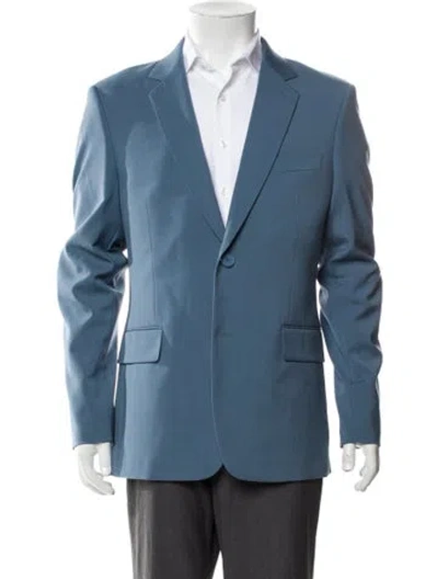 Pre-owned Sandro Virgin Wool Blazer W/ Tags In Blue