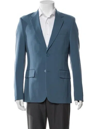 Pre-owned Sandro Virgin Wool Blazer W/ Tags In Blue