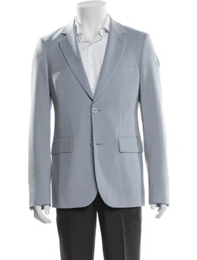 Pre-owned Sandro Virgin Wool Blazer W/ Tags In Blue