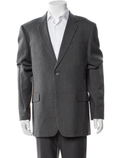 Pre-owned Sandro Virgin Wool Blazer W/ Tags In Gray