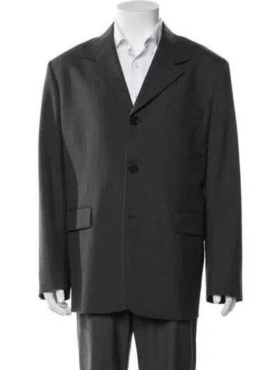 Pre-owned Sandro Virgin Wool Blazer W/ Tags In Gray