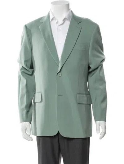 Pre-owned Sandro Virgin Wool Blazer W/ Tags In Green