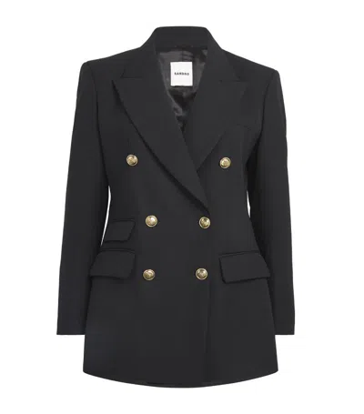 Sandro Virgin Wool-blend Blazer In Black