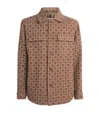 Sandro Virgin Wool-blend Check Overshirt In Brown