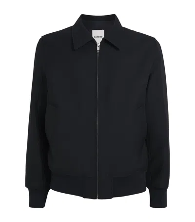 Sandro Virgin Wool-blend Theo Jacket In Black