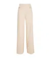 Sandro Virgin Wool-blend Wide-leg Trousers In Beige
