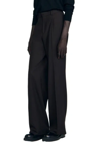 SANDRO SANDRO VIRGIN WOOL CLASSIC-FIT TROUSERS