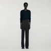 Sandro Virgin Wool Classic-fit Trousers In Black