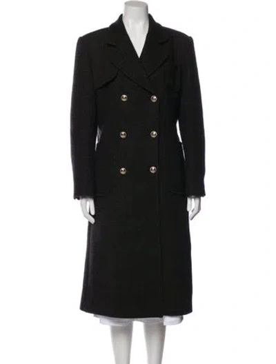 Pre-owned Sandro Virgin Wool Coat In Black