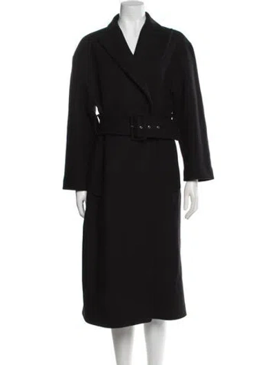 Pre-owned Sandro Virgin Wool Coat In Black