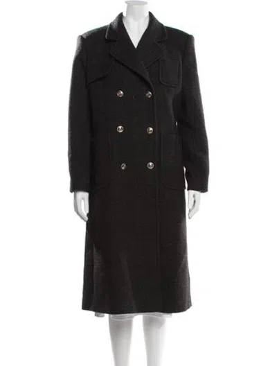 Pre-owned Sandro Virgin Wool Coat In Black