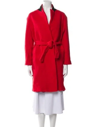 Pre-owned Sandro Virgin Wool Coat In Red
