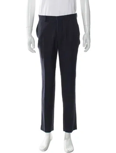 Pre-owned Sandro Virgin Wool Dress Pants In Blue