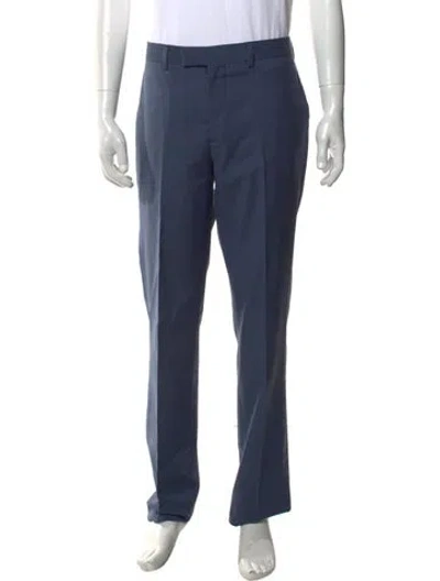 Pre-owned Sandro Virgin Wool Dress Pants In Blue