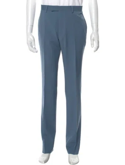 Pre-owned Sandro Virgin Wool Dress Pants W/ Tags In Blue