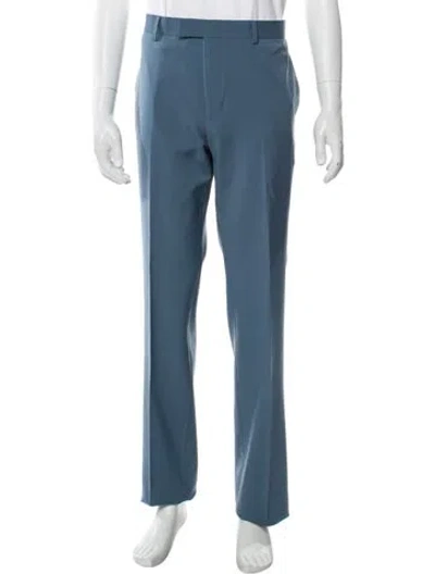 Pre-owned Sandro Virgin Wool Dress Pants W/ Tags In Blue